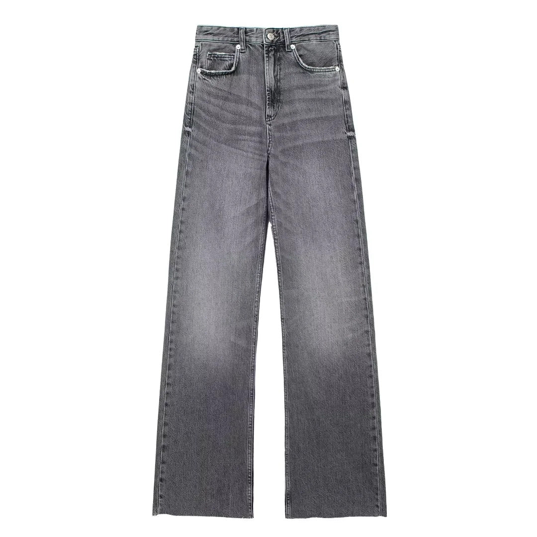 TAOP & ZA Spring New Women's Elegant Commuter High Waist Straight Jeans 6045224