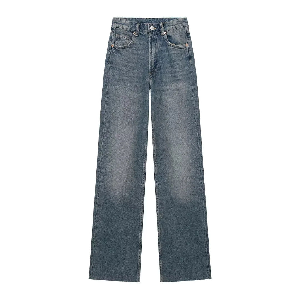 TAOP & ZA Spring New Women's Elegant Commuter High Waist Straight Jeans 6045224