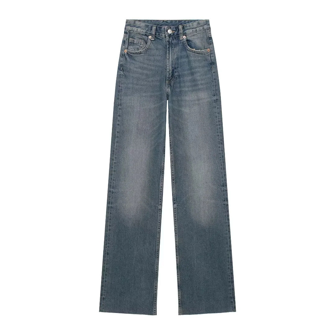TAOP & ZA Spring New Women's Elegant Commuter High Waist Straight Jeans 6045224