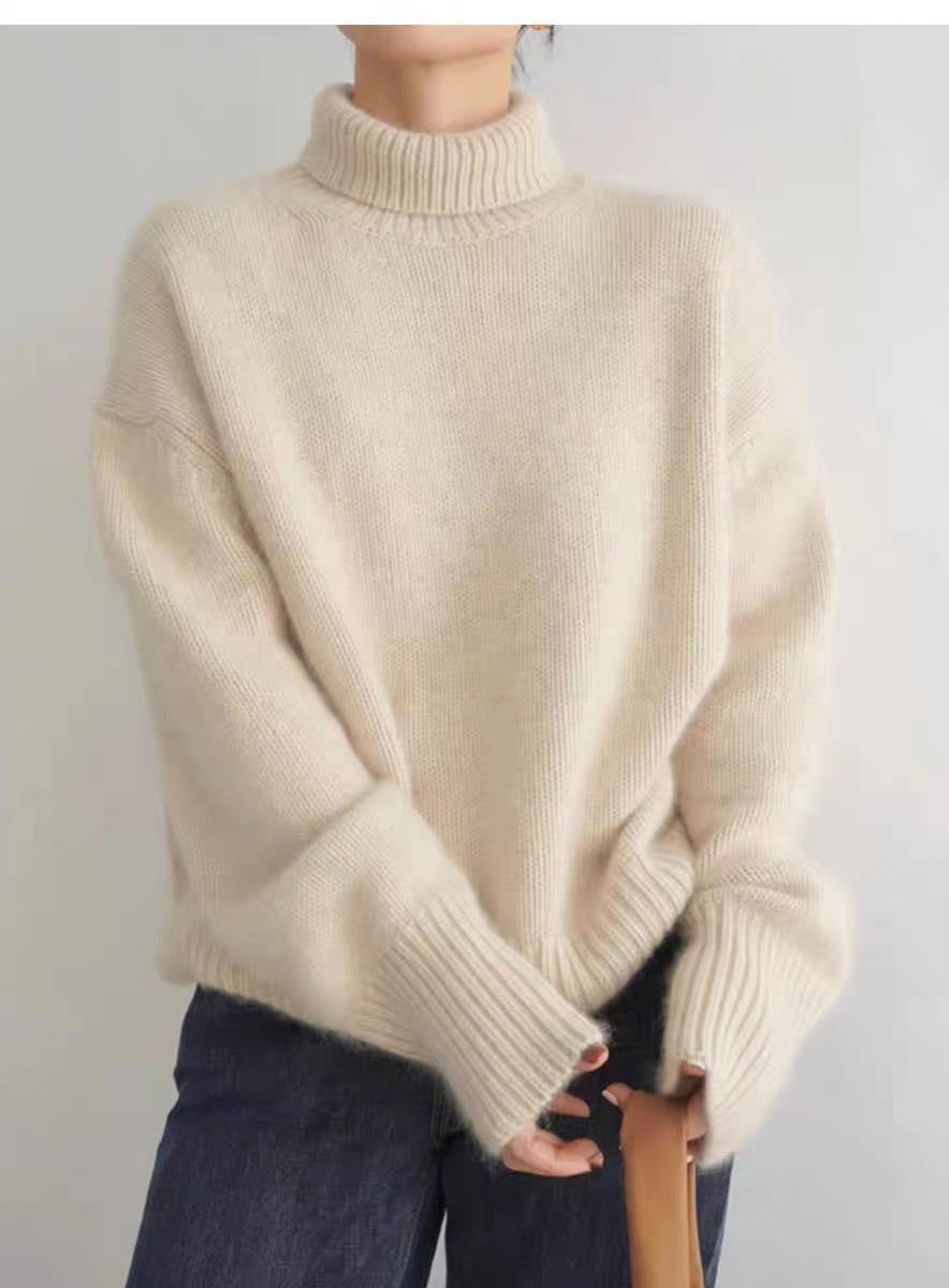 Pull Col Roulé Femme – Maille Épaisse