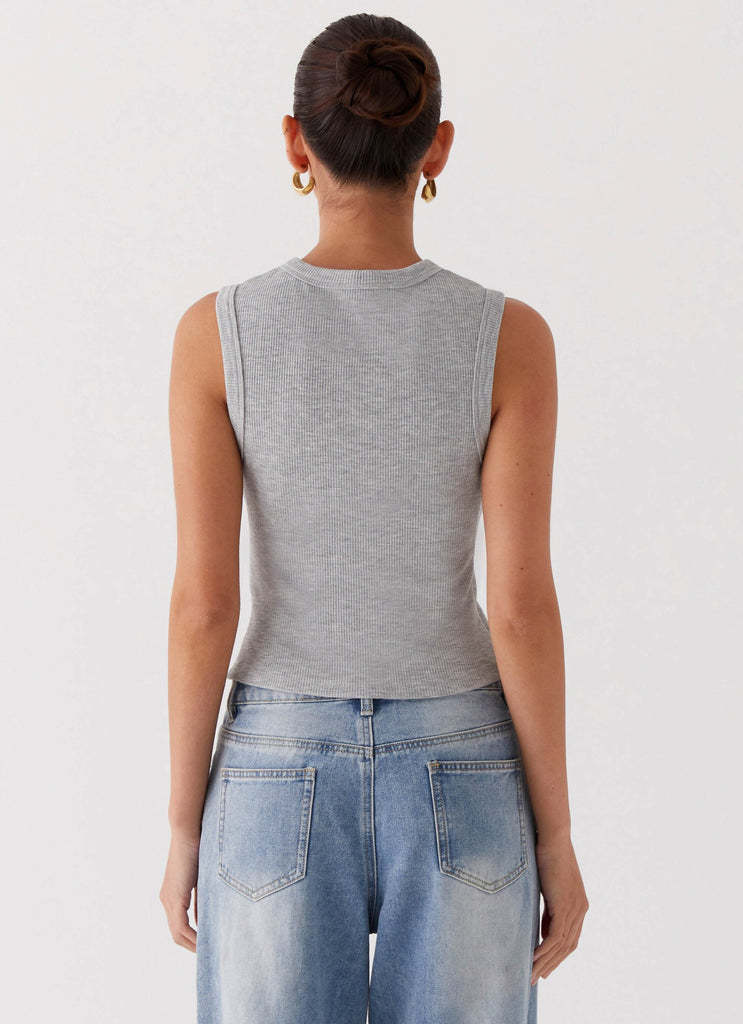 Débardeur côtelé à boutons