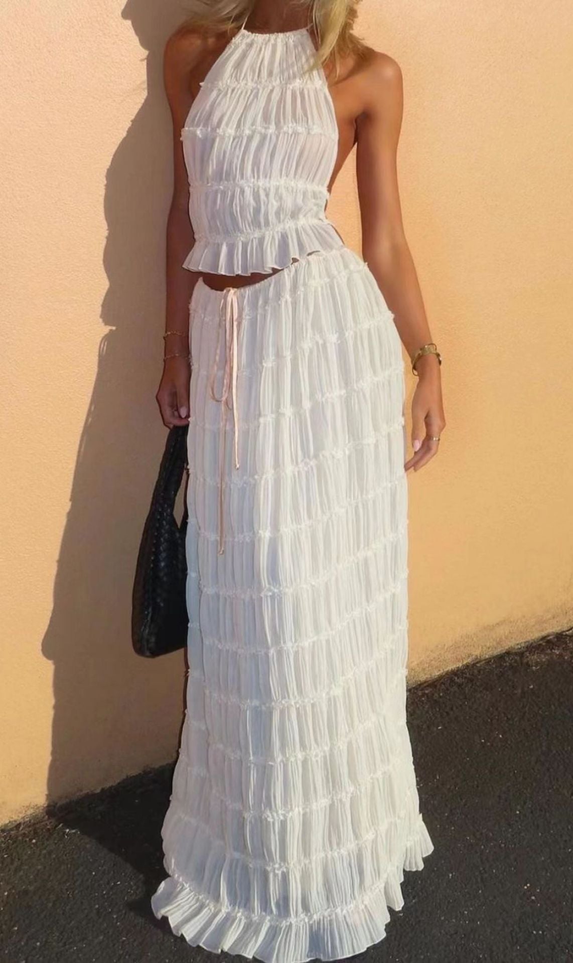 Ensemble été blanc style bohème