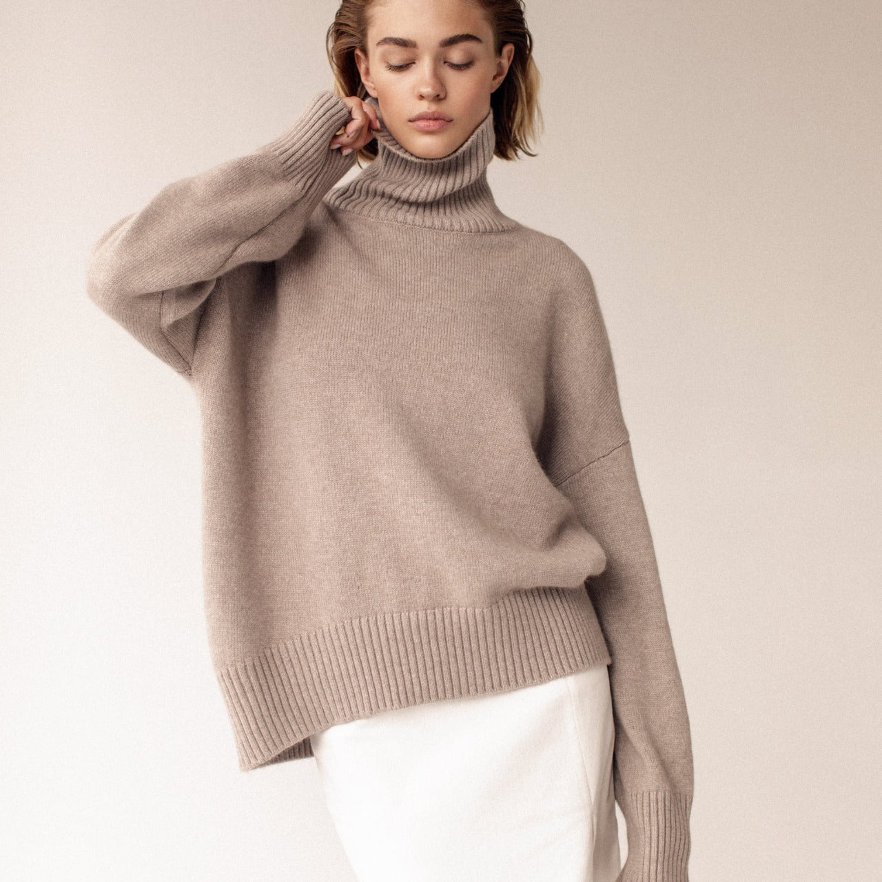 003 Amazon Russian Women's Thickeneded Knitwear Autumn And Winter Loose Turtleneck Knitwear European And American Autumn And Winter Women's Clothing