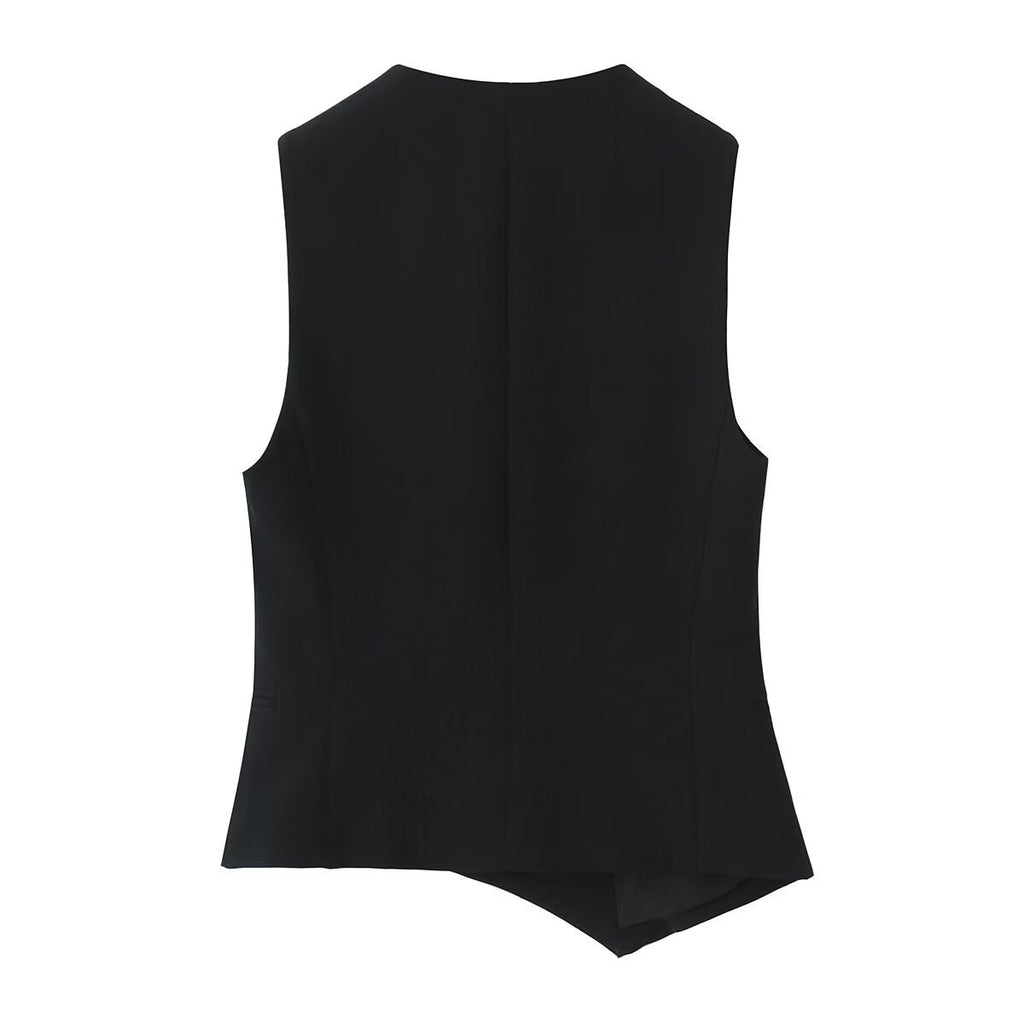 Gilets asymétrique sans manche et Pantalon large