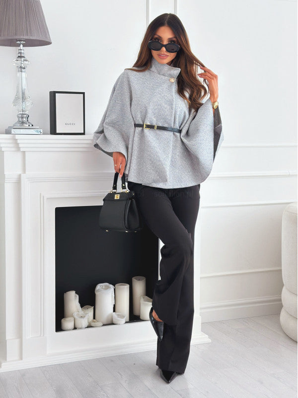 Manteau poncho en laine