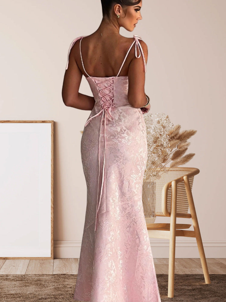 Robe Longue dos nu à Lacets