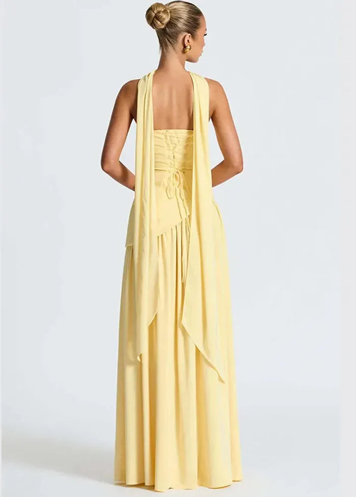 Robe Longue Fendue Sans Bretelles