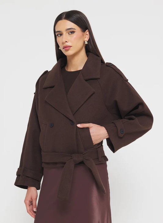 Manteau Court à Ceinture