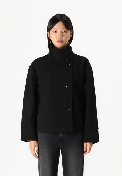 Manteau court à col montant