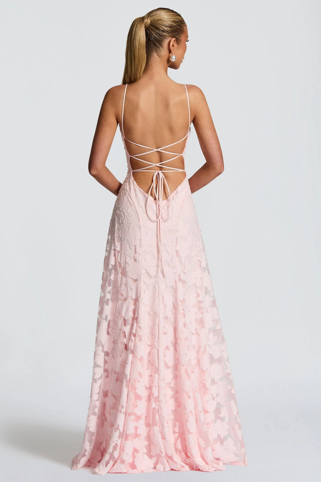 Robe dos nu florale rose