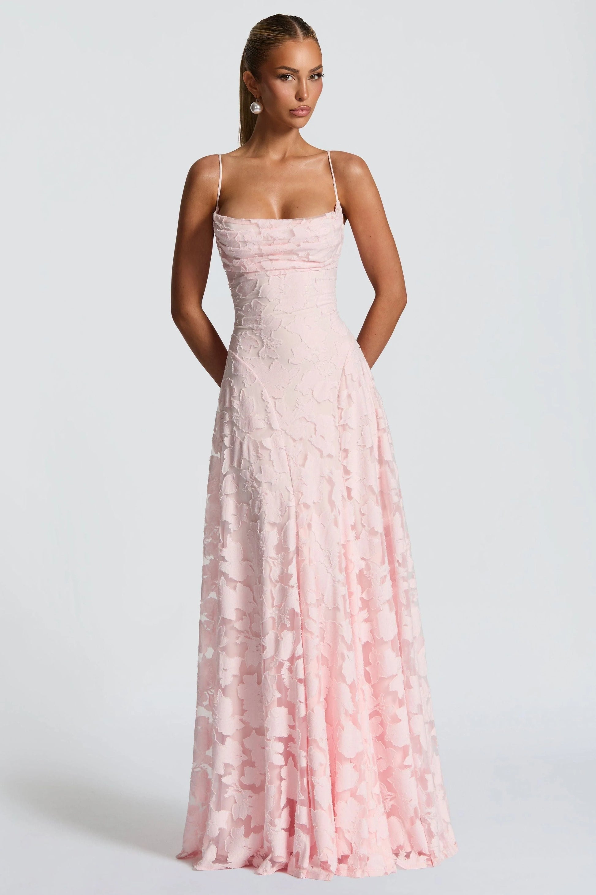 Robe dos nu florale rose