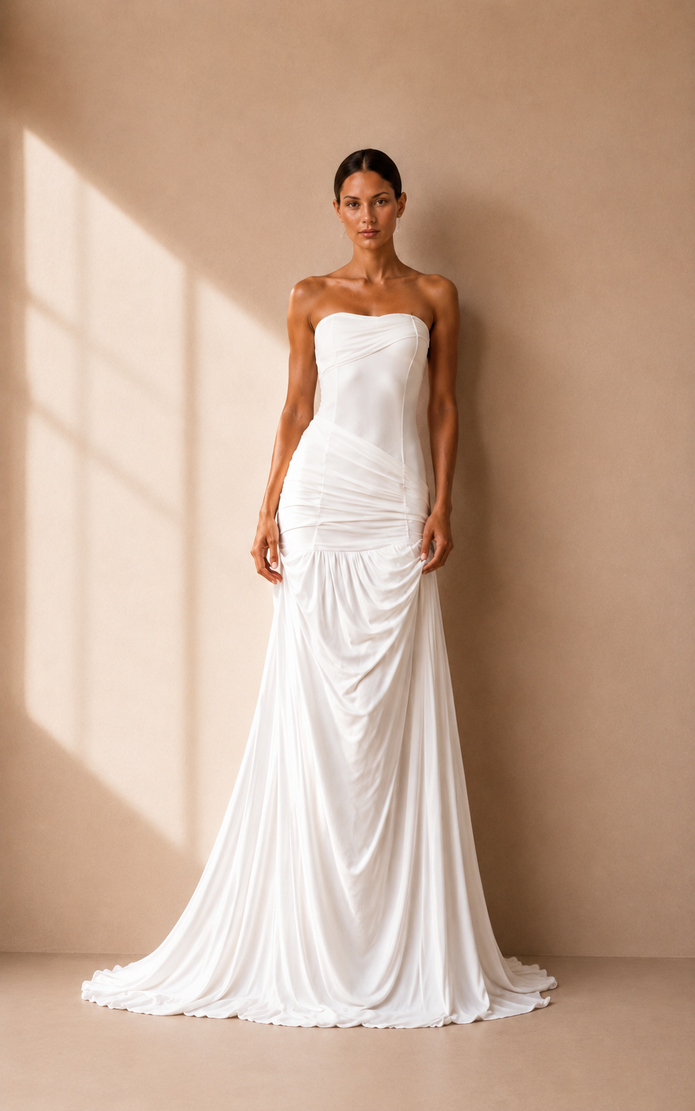Robe Longue Bustier Drapée