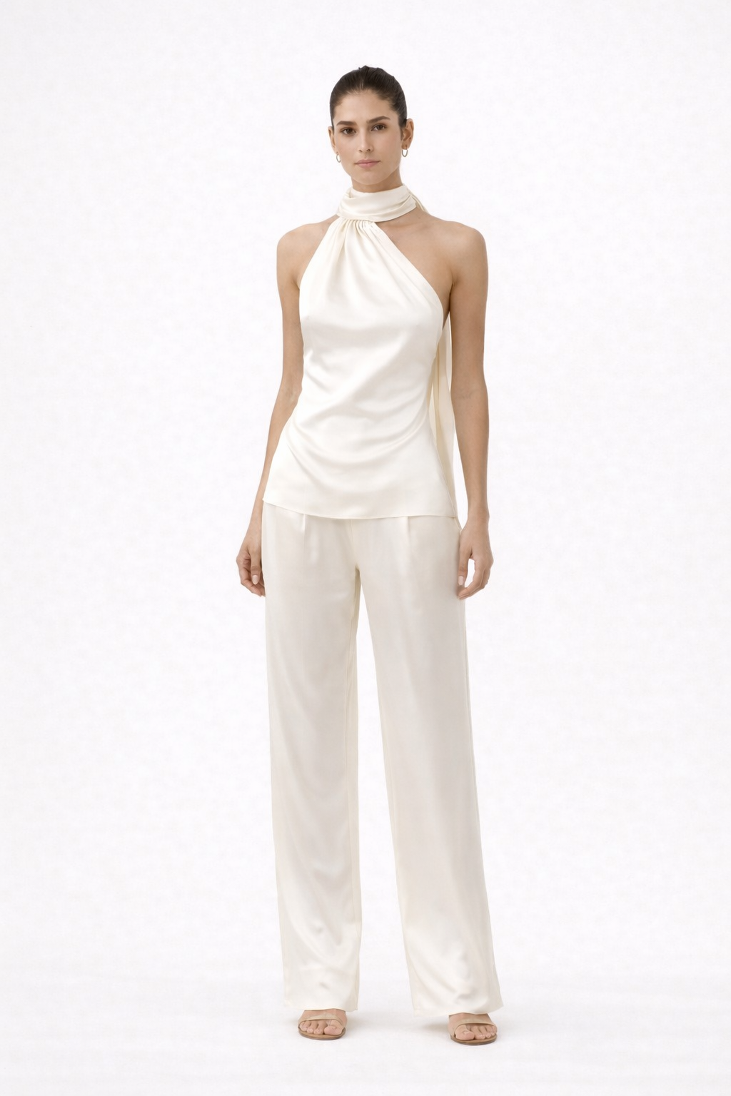 Pantalon fluide satiné