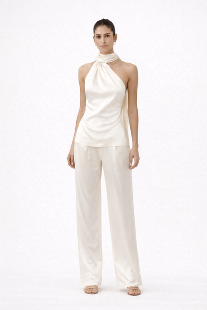Pantalon fluide satiné