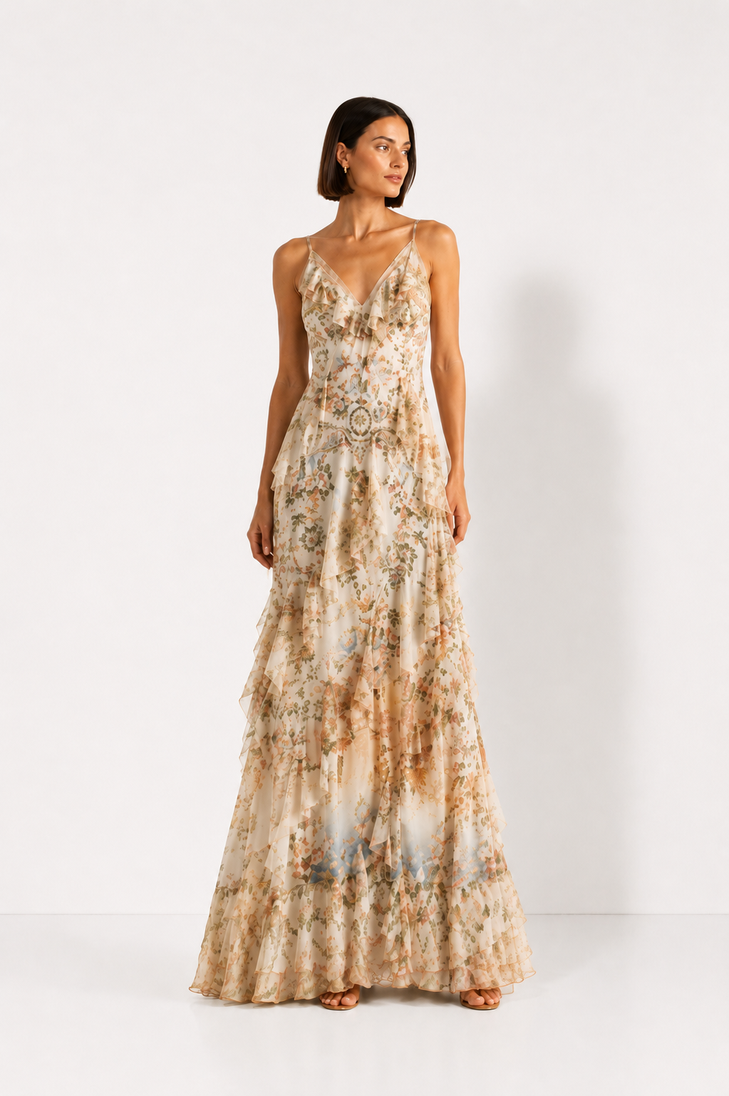 Robe Longue Fleurie Dos Nu