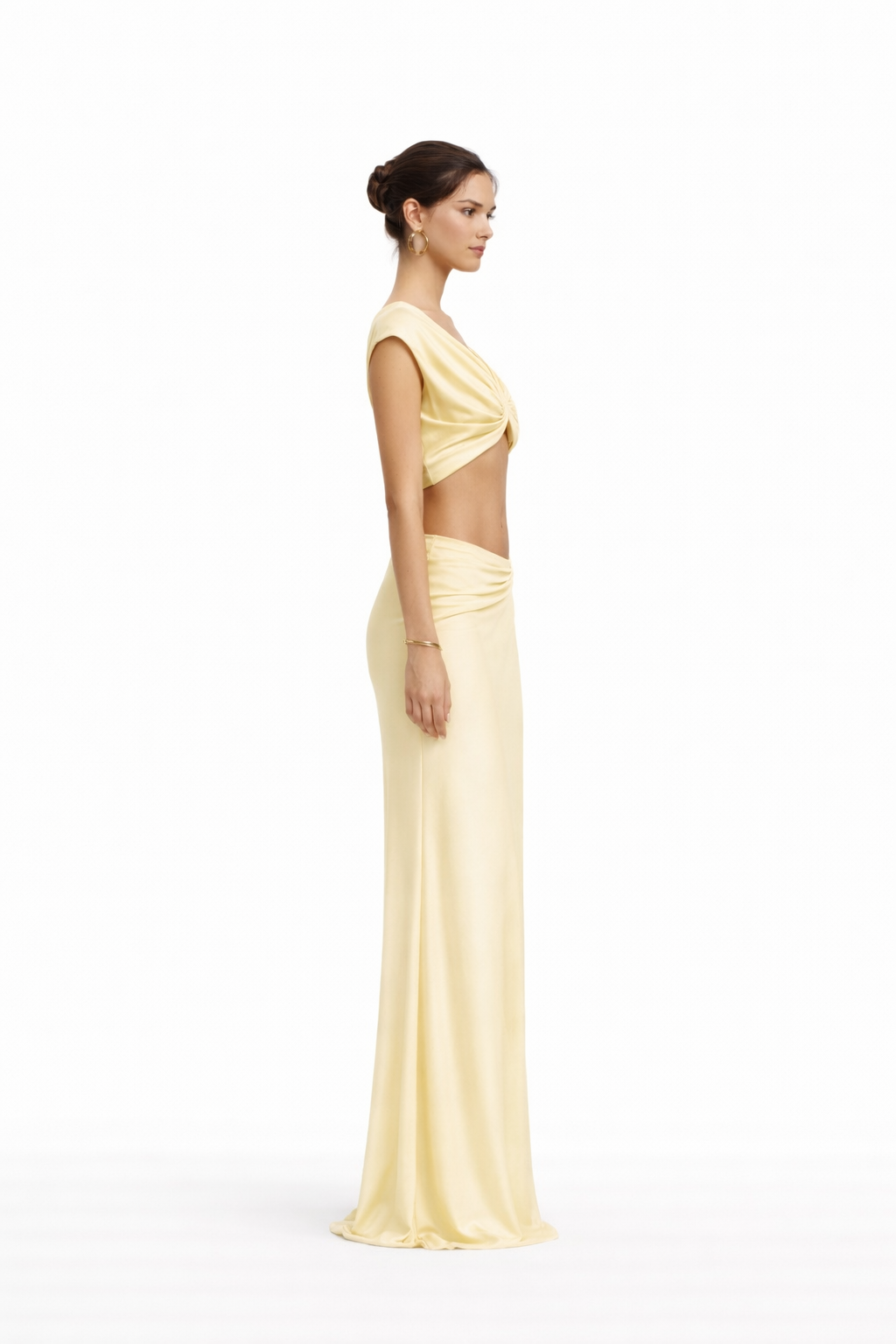 Ensemble long drapé satiné