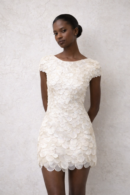 robe courte nacre – édition atelier