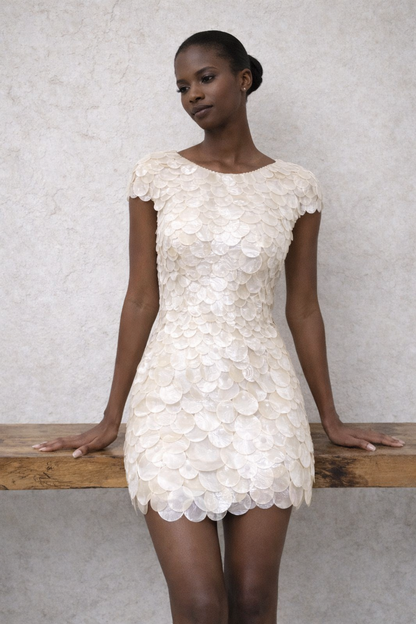 robe courte nacre – édition atelier