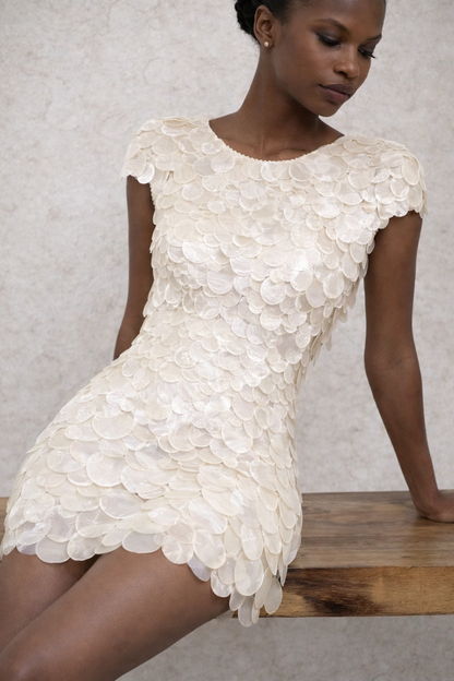 robe courte nacre – édition atelier