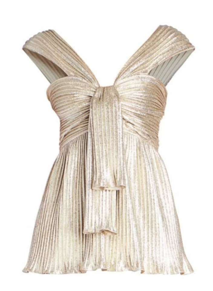 Haut plissé doré - Bientôt Disponible